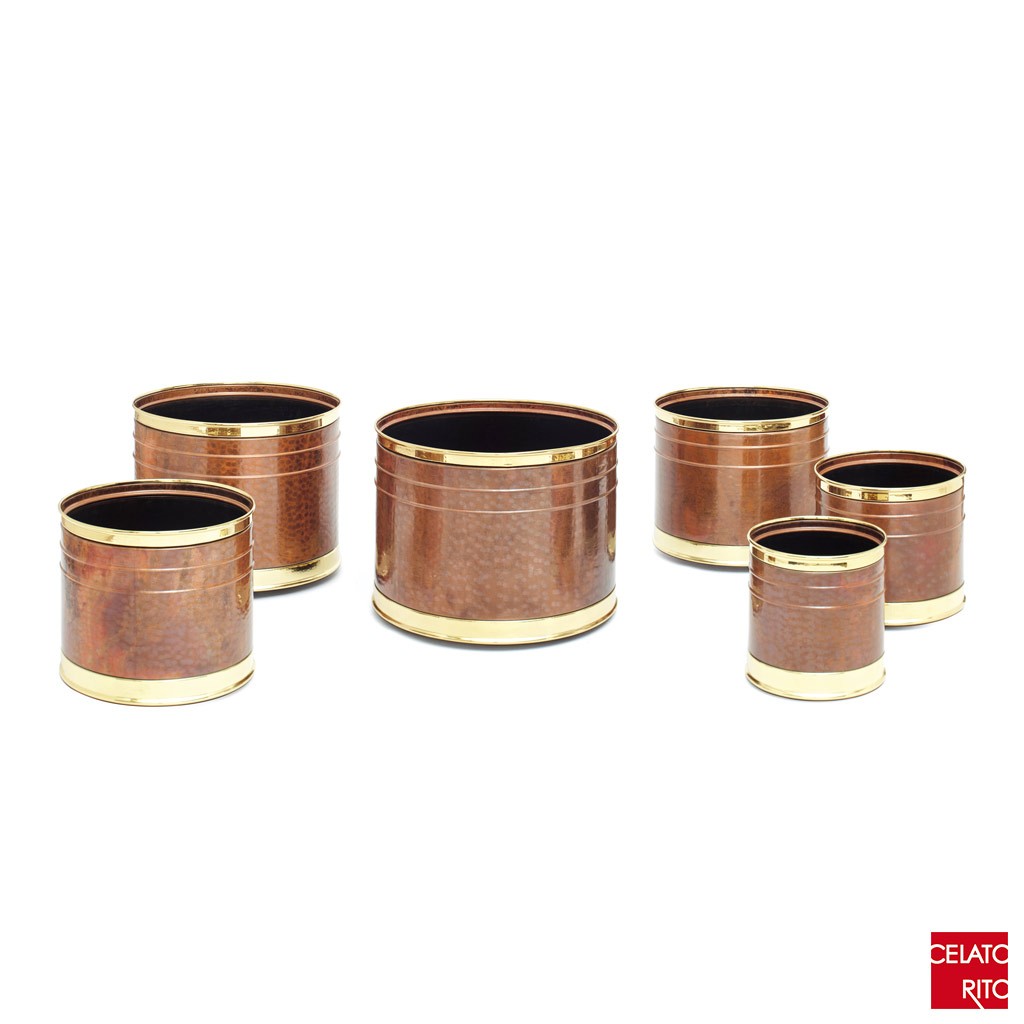 Copper planters CILINDRO DOPPIO