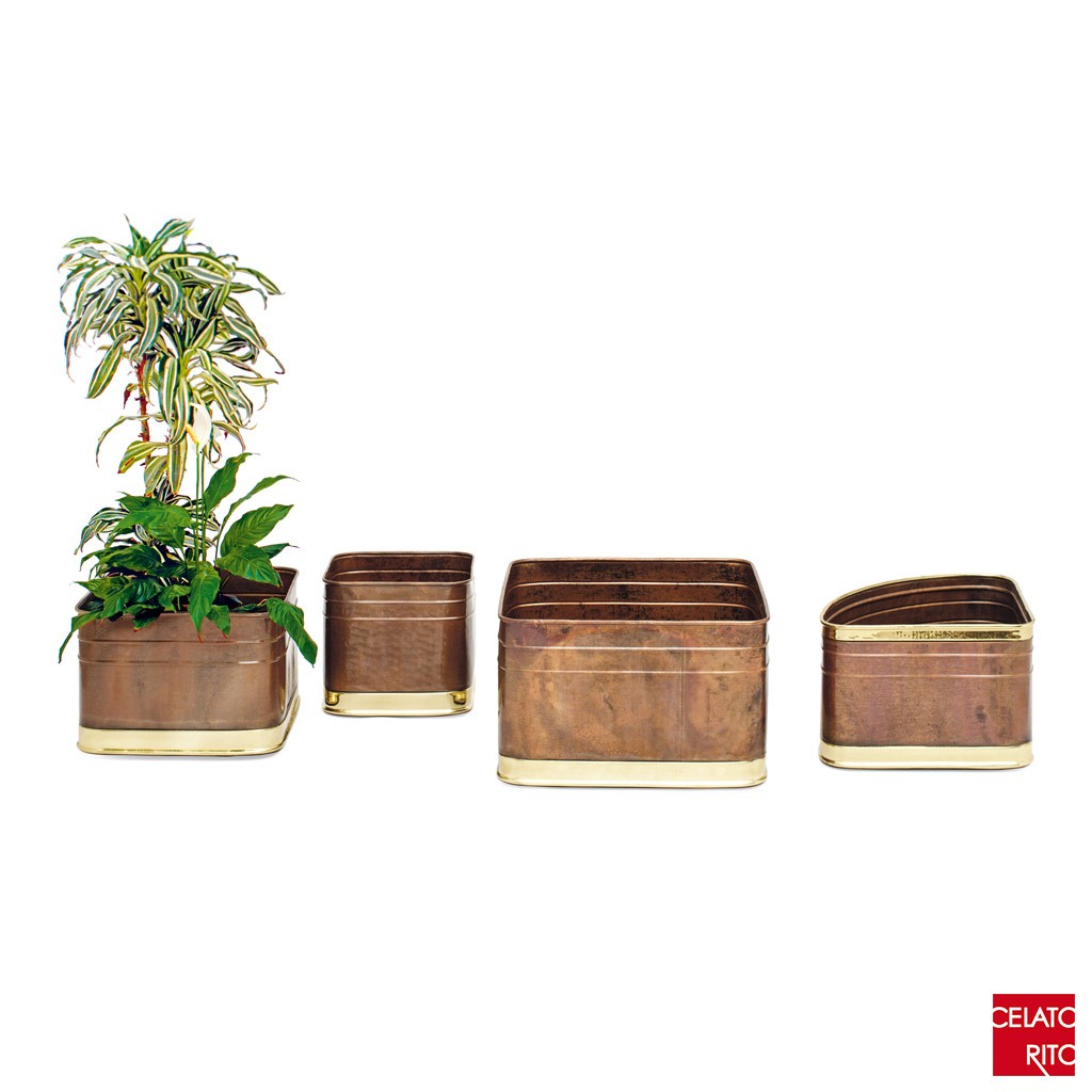 Copper planters QUADRATE/ANGOLARI
