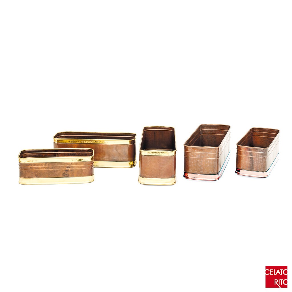 Copper planters RETTANGOLARI